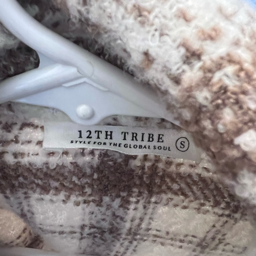 12th tribe hotel california beige plaid shirt jacket shacket s - Picture 6 of 8